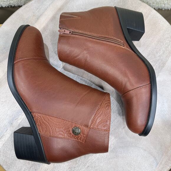 Easy Street Bean Womens Ankle Boots Size 9 WW Brown Round Toe Dressy Boots New - Picture 6 of 12